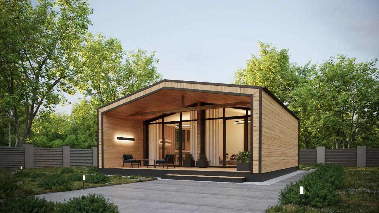 Modulární dům 34 m² — exteriér