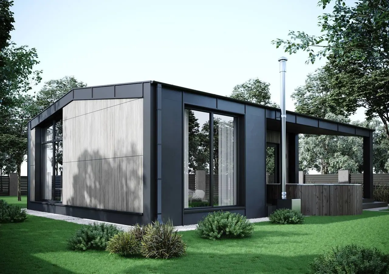 Venkovský modulární dům 50 m² — exteriér