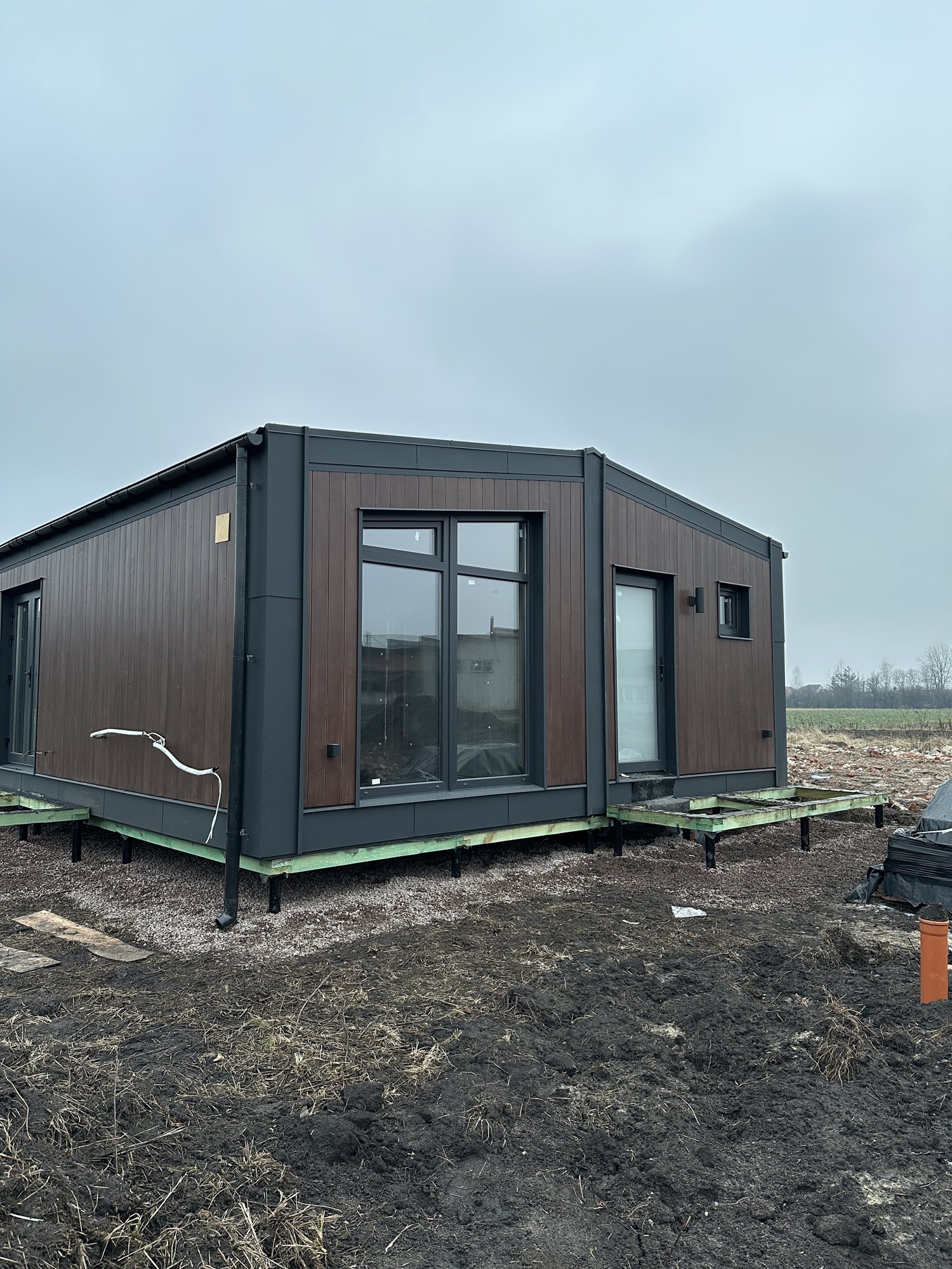 Verglaster Bereich des 75 m² großen Hauses